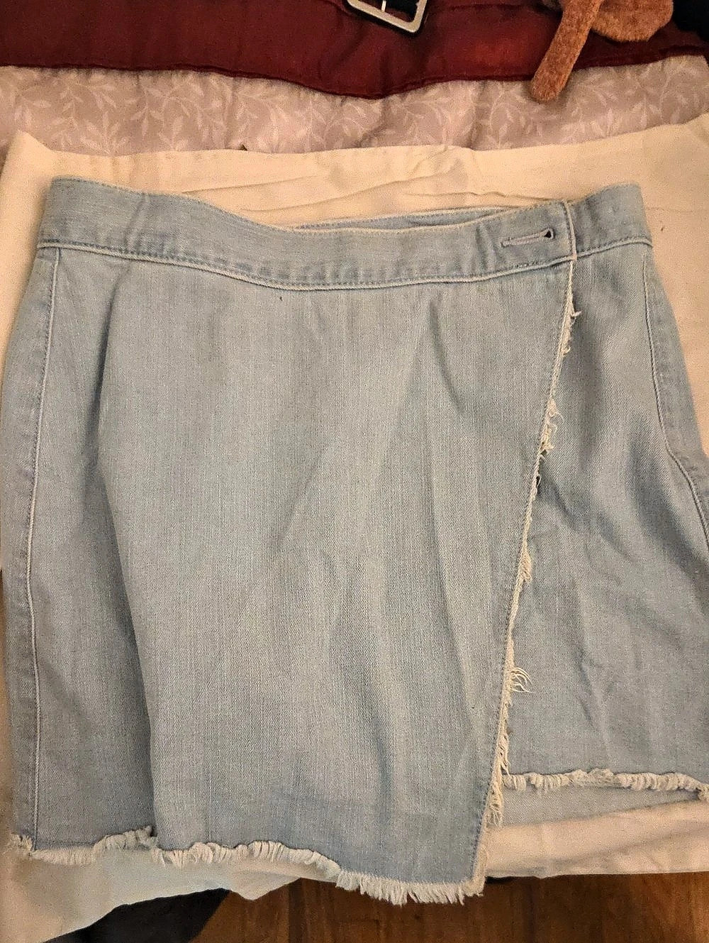 Express Blue Frayed Jean Shorts
